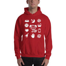 Load image into Gallery viewer, White Icons Hooded Sweatshirt