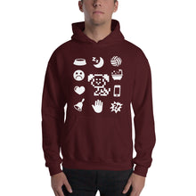 Load image into Gallery viewer, White Icons Hooded Sweatshirt